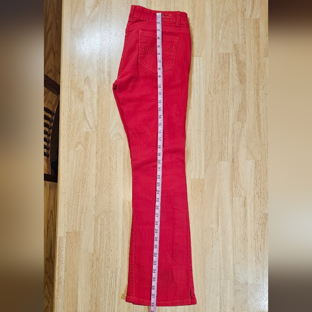 Red Distressed Style Jeans - Picture 9 of 12